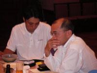 初参戦の粟飯原副社長と穂谷野社長