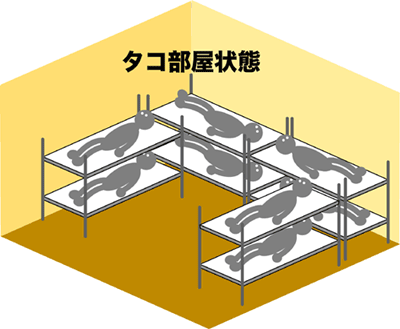 タコ部屋状態